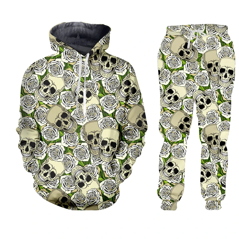 

New 2021 Zip Hoodies Man Sweatsuit 3D Print Green Skull Luxury Nightclub Bar Costume Male Zipper Coat Winter Fashion Hoody