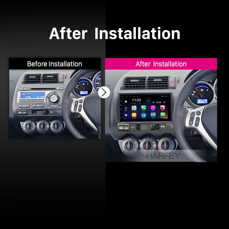 Harfey Авторадио gps Navi автомобильный 2Din " HD Android 8,1 для HONDA Jazz(ручной AC, RHD) 2002-2008 стерео Мультимедийный плеер с USB