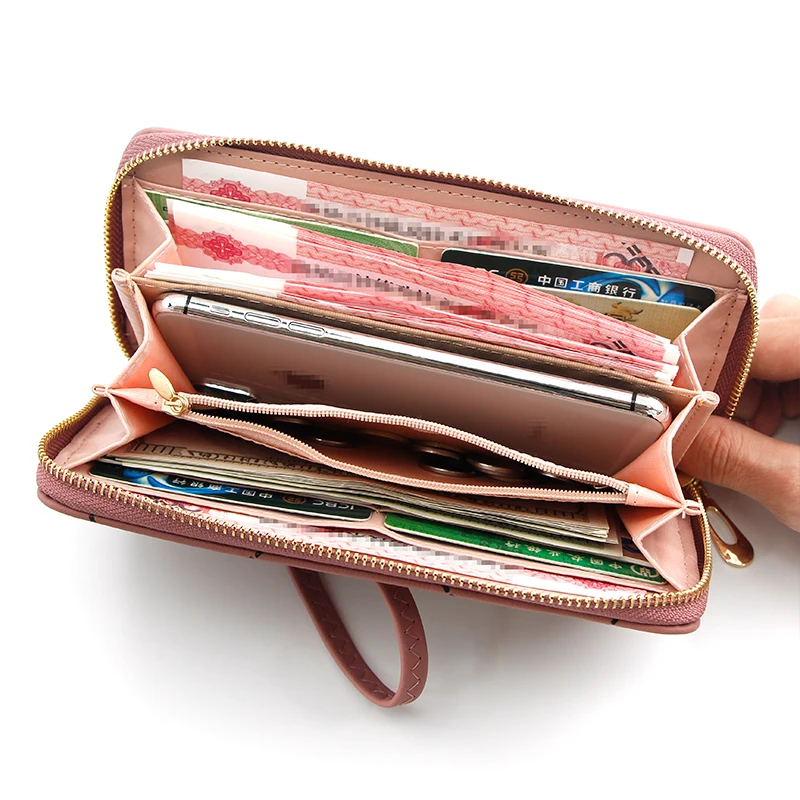 Женский Длинный кожаный бумажник porte monaie femme domppet кошельки carteira slim carteras para mujer billetera porte feuille2019