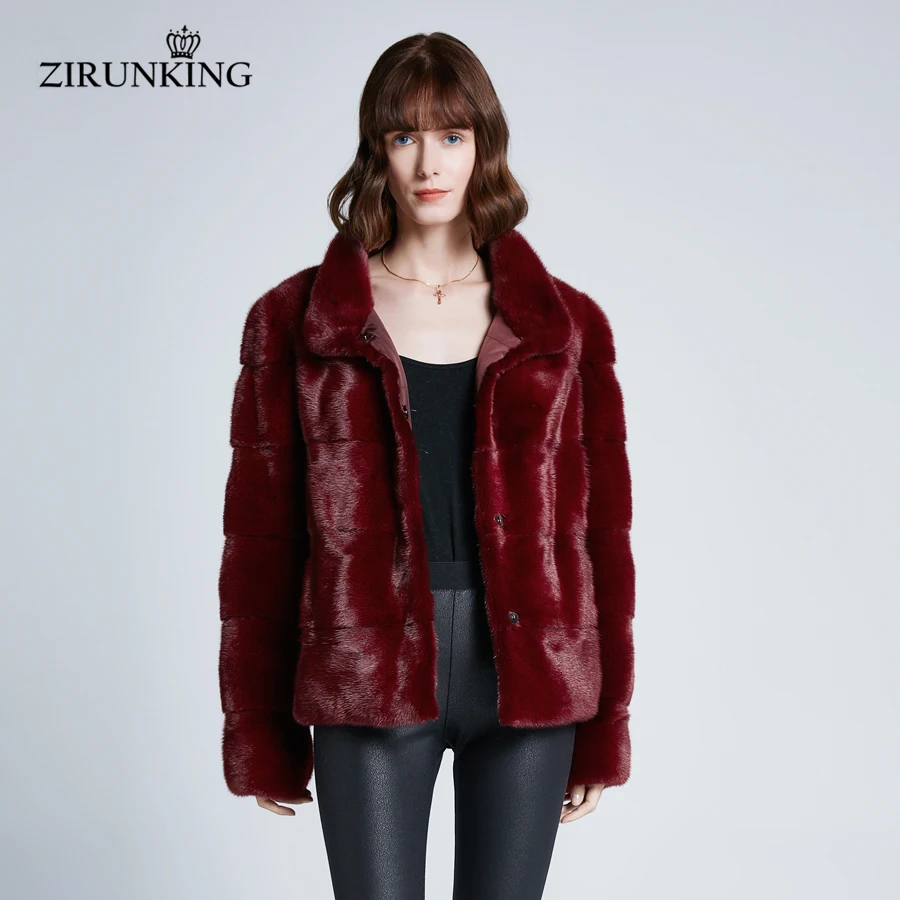 ZIRUNKING женские брендовые новые шубы из натурального меха норки женские двухсторонние теплые меховые куртки из норки женская зимняя меховая верхняя одежда ZC1947