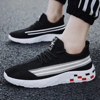 

2020 Spring New Men's Shoes Trend Men Fly Knitting Breathable Sneakers Leisure Tide Shoes