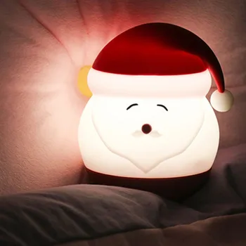 

Promotion! Soft Silicone Santa Claus LED Lamp with Sensitive Press Control,Baby Nursery Lamp with Warm/Cool White Dual Lighting