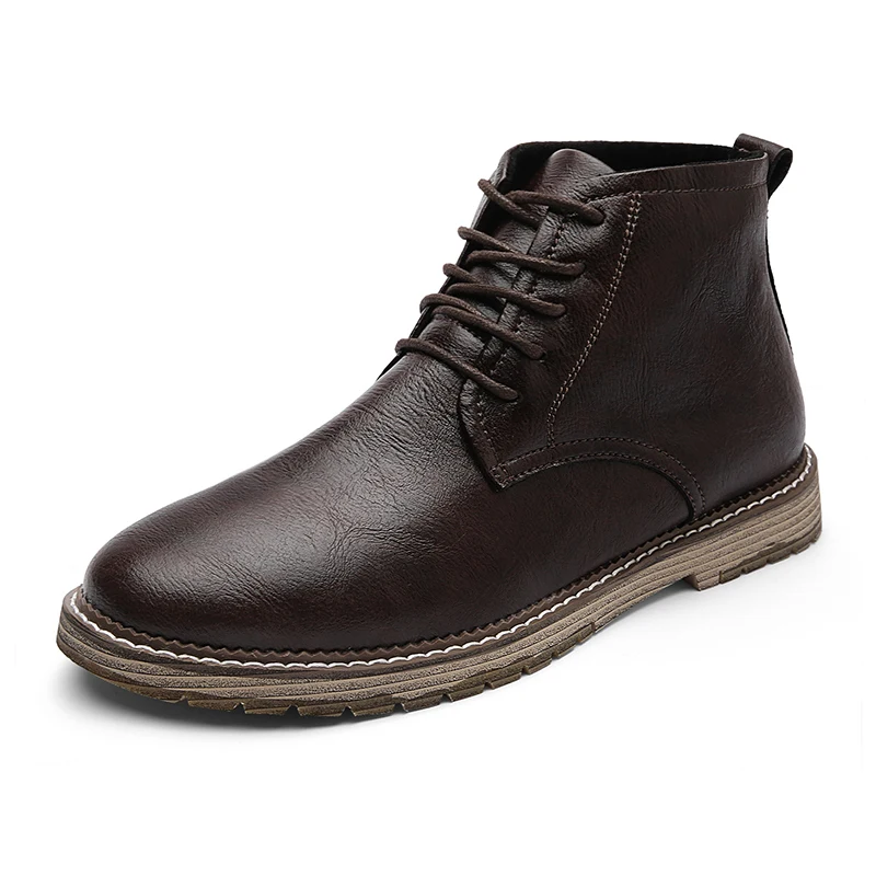 Sanzoog/мужские повседневные кожаные ботильоны; botas hombre Cuero Bota Masculina Botines; мужская обувь с высоким берцем; Botte Homme; Мужская обувь из микрофибры