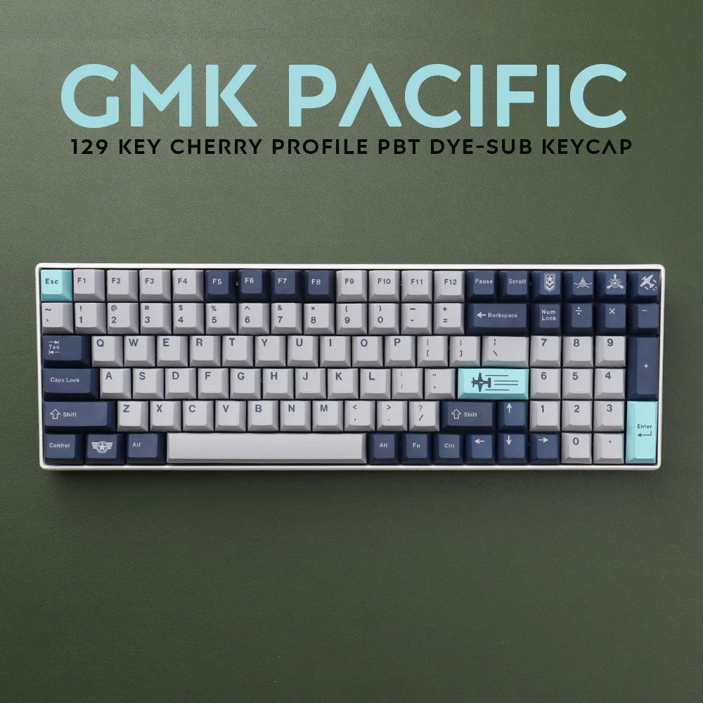 Gmk Pacific Keycaps Pbt Dyesub Cherry Profile 129 Keys Keycap For Mx