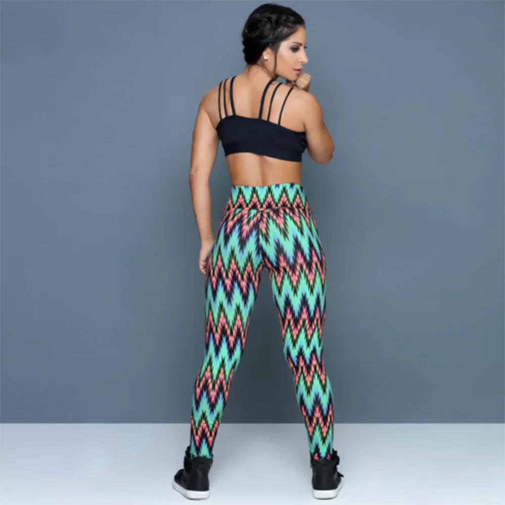 High Waist Sports Women Push Up Fitness New Elastic Force Polyester Leggings Fashion Skinny Ladies Workout Leggings