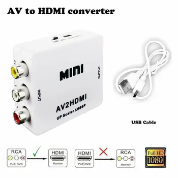 

Mini AV CVBS TO HDMI Video Converter Adapter 720p 1080p Upscaler AV2HDMI ln