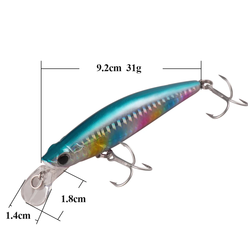 Блесна SMART Bait 92mm31g тонущий жесткая приманка для рыбалки VMC крючок искусственная