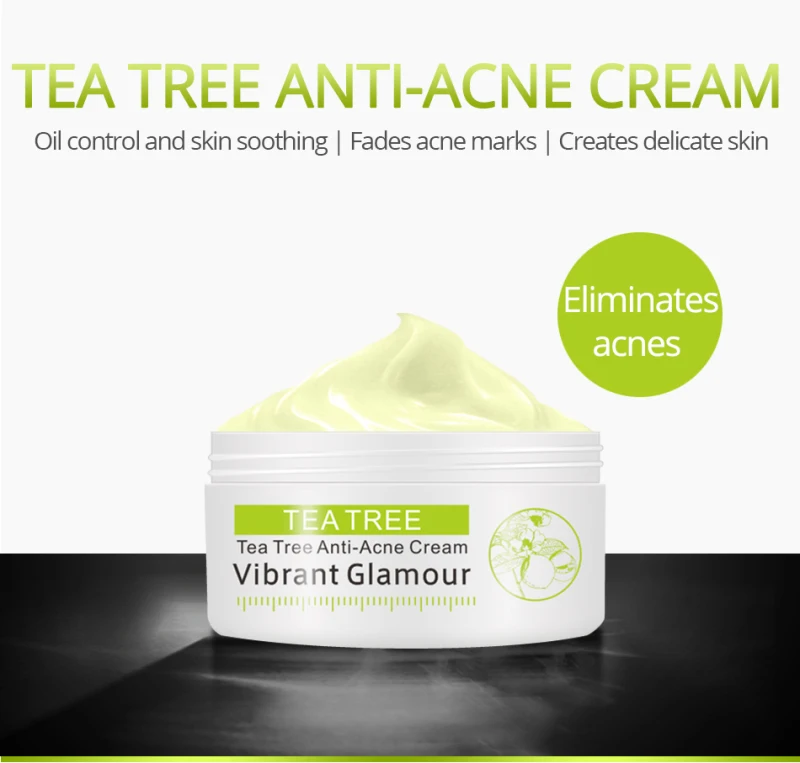 

Tea Tree Anti-acne Face cream Acne Scar Cream Shrink Pores Calming Irritated Skin Facial Eliminates Acnes Smooth Cream TSLM2