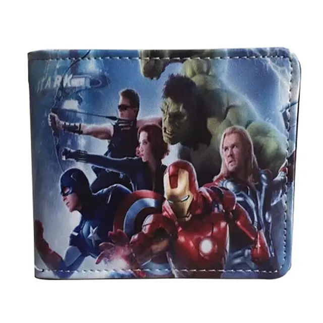 Marvel Men Wallet Q Version Captain America SpiderMan Wallet Men Comic Version Super Heroes Wallet Women with Card Holder Wallet The AvengersA