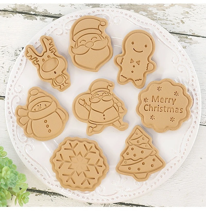 Molde para galletas de animados DIY, cortadores de galletas de Navidad, moldes de plástico ABS hornear, de decoración de pasteles|Utensilios para galletas| -