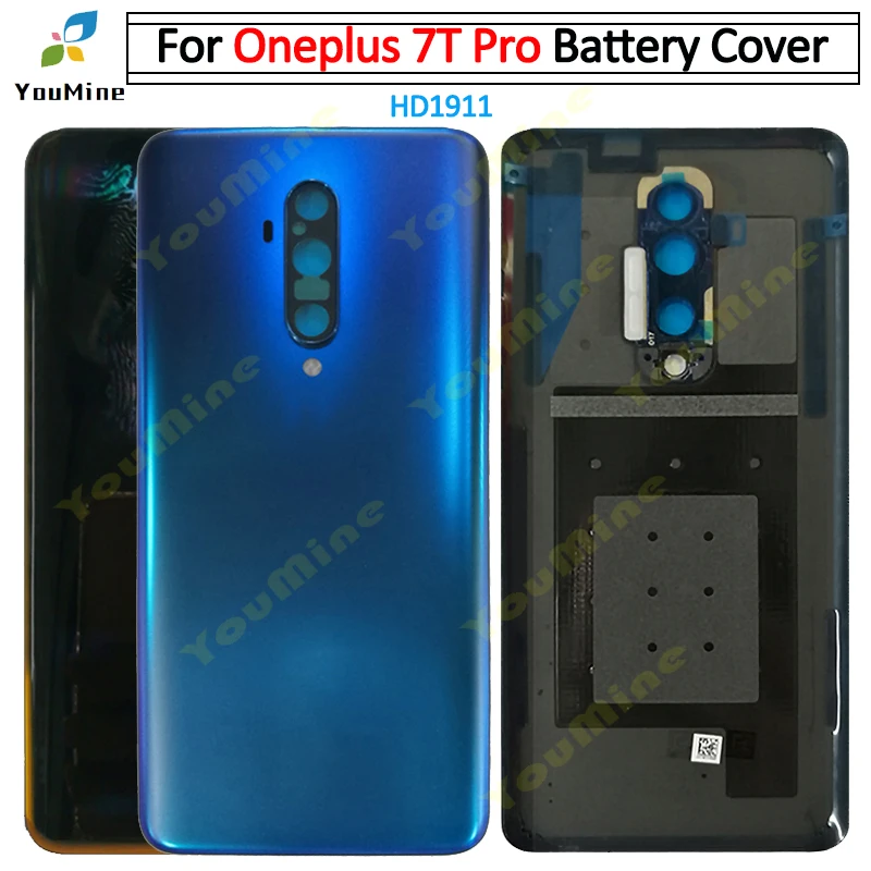 Для oneplus 7t Pro задняя крышка батарейного отсека чехол задняя дверца-крышка+ объектив камеры запасная часть для oneplus 7t Pro задняя крышка корпуса