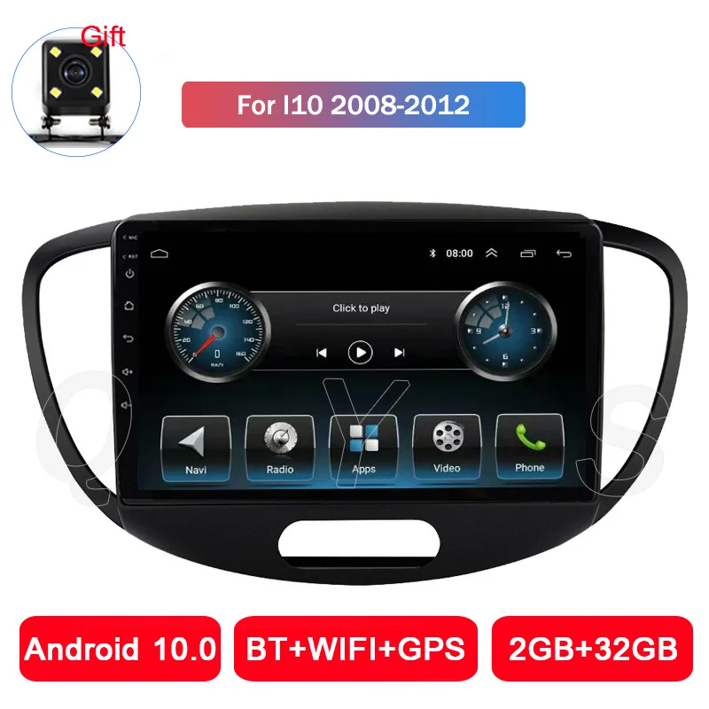 Автомобильная Мультимедийная система Android 10 0 автомобильное радио для Hyundai I10 2008