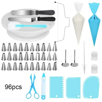

96 Piece Cake Turntable Set Cake Baking Tool Flower Decorating Tip Set