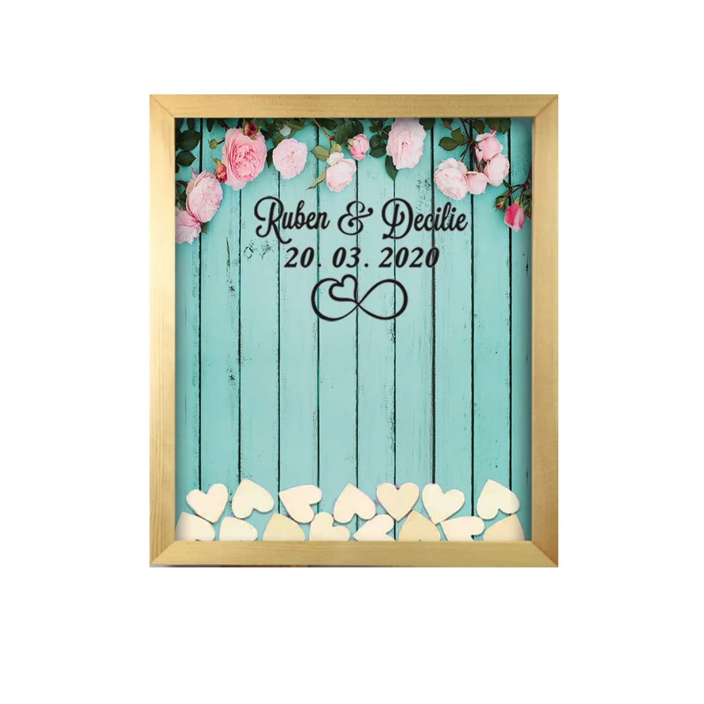 rustic frame Заказная Свадебная коробка, свадебная суккулентная кактус Wrcath, персонализированная рамка для гостевой книги, вывеска, свадебное украшение, деревянная коробка - Цвет: rustic frame
