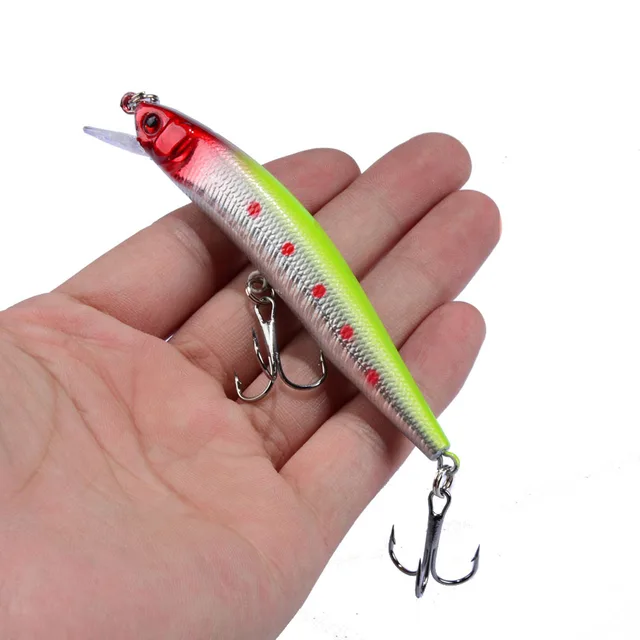 1PCS Minnow Fishing Lure 95mm 8g Floating Hard Bait Wobbler Jig Bait Crankbait Carp Striped bass Pesca Fishing tackle SwimBait NO9