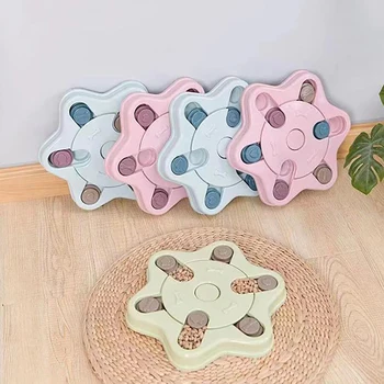 

Pet Training Puzzle Dog Toy Slow Food Bowl Leaking Food Reward Dog Game Disc Board Funny Slow Eat Biting Dog Interactive Toys