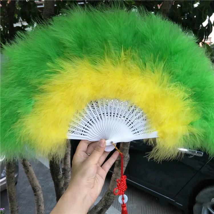 Ностальгия полный бархат перо складной ручной вентилятор Cheongsam Подиум веер из перьев танцевальный веер реквизит для представления Abanico Eventail основной