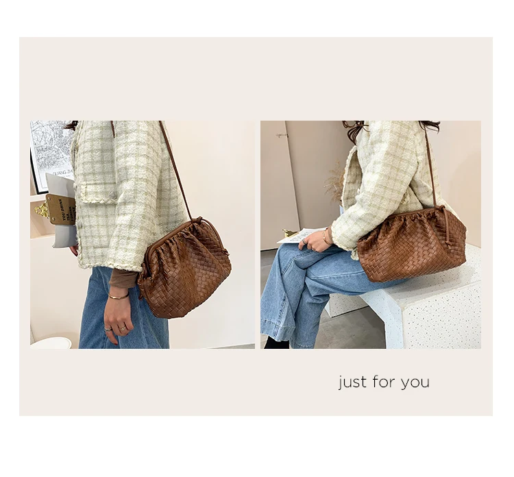 Fashion Clip Shell Women Day Cluth Bags Designer Cloud Female Shoulder Bag Luxury Pu Leather Crossbody Bag Lady Large Purse