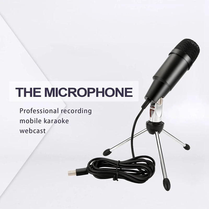 ABKT-C-330 USB микрофон Микрофон для караоке пластиковый и металлический конденсатор микрофон в форме сердца