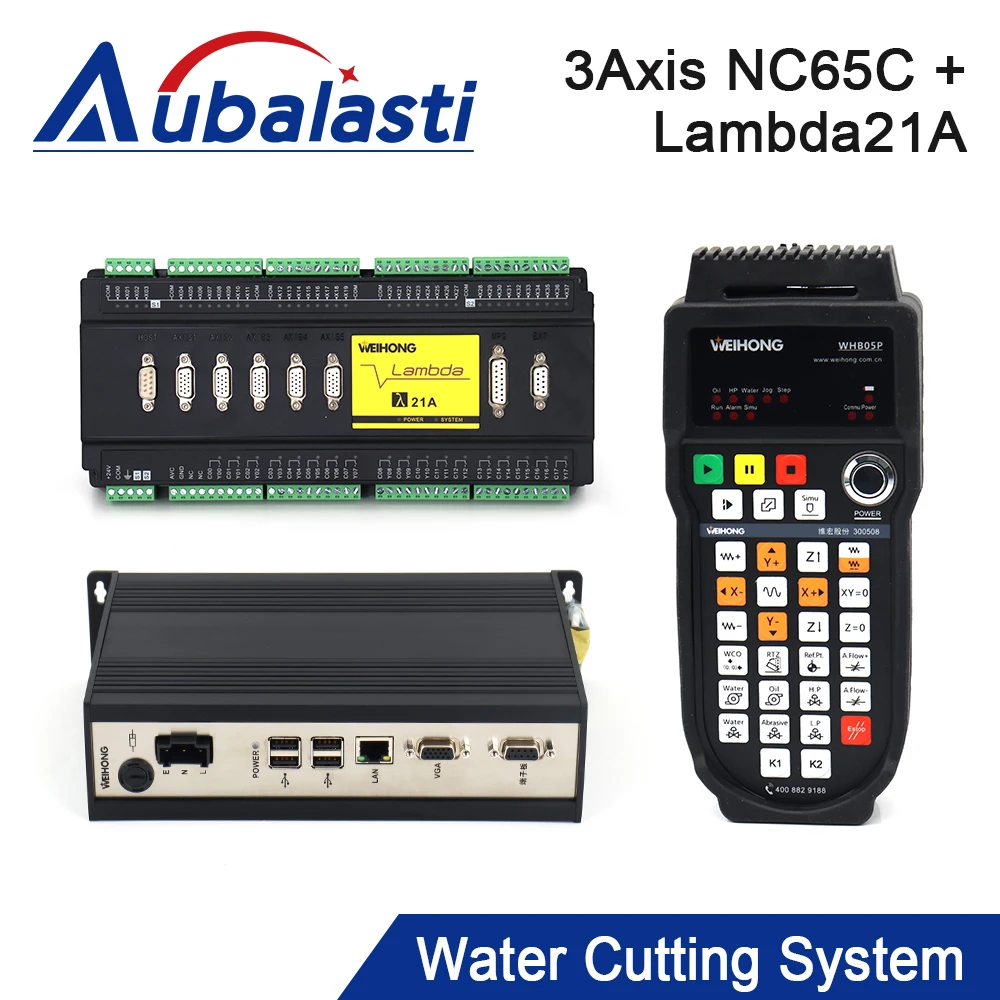 

WeiHong 3Axis CNC Water Cutting Control System Lambda21A+NC65C+Wireless Handwheel WHB05P for CNC High Pressure Waterjet Cutter