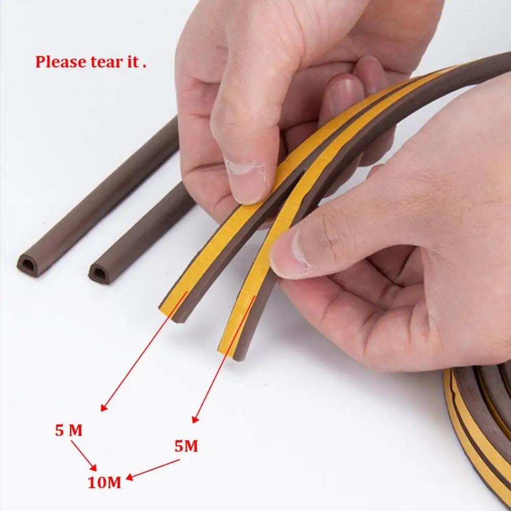 Sealing Strip Door Seal Strip Sealing Strip Tape Window Seal Strip Sealing Tape Sealing Strip Rubber Seal Strip Rubber Door Weatherstripping Door Weatherstripping 10m Resilient Sound-proof Rubber Universal Long Door Stop Tape for Sliding Door Window Anti-Collision Rubber Strip