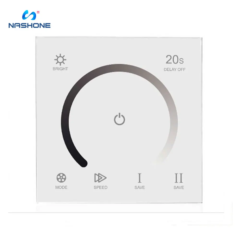

Nashone Dimmer Switch Light Controller LED Light Switch Wall Touch Dimmer Glass Plane Module Dimmable Adjustable 12A 288W 6A 24V