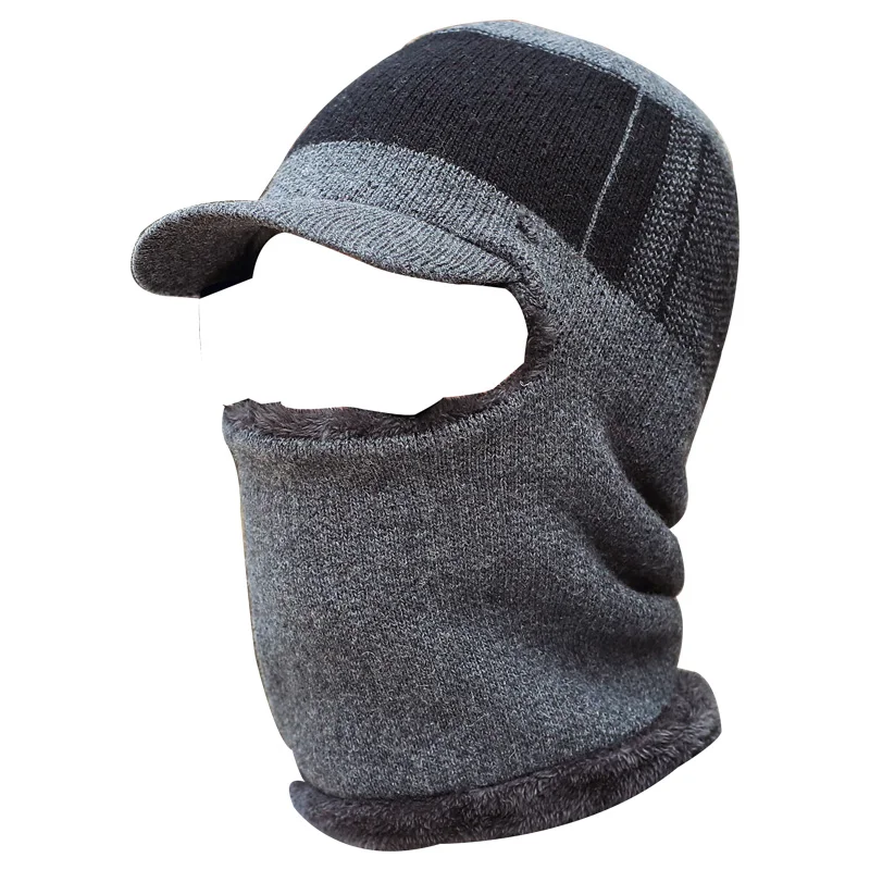 Winter Hat Scarf Skullies Beanies For Men Women Mask Thick Balaclava Earflap Wool Bonnet Male Beanie Hats Cap