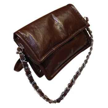 

LJL-Soft PU Leather Crossbody Bag Women'S Chain Design Shoulder Messenger Bag Women'S Small Handbag Bag