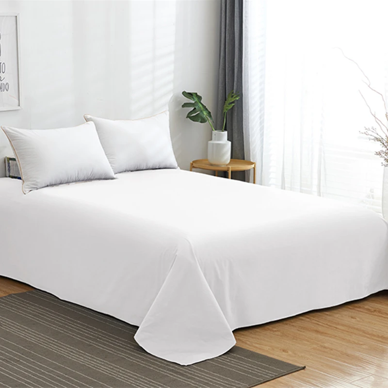 1Pc Solid Color Flat Sheet King Size Bedsheet Cotton Bedding Soft And Comfortable Hotel Home Bed | Дом и сад