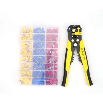 

Crimper Cable Cutter Wire Stripper Crimping Pliers Screwdriver with 400pcs Terminal Multifunctional Stripping Tools