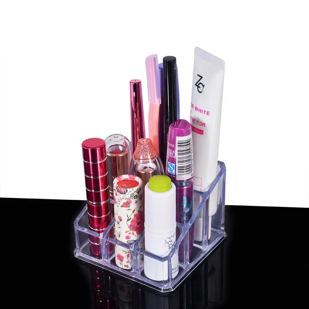 

9 Cells Lipsticks Holder Storage Container Cosmetics Transparent Box Acrylic Box