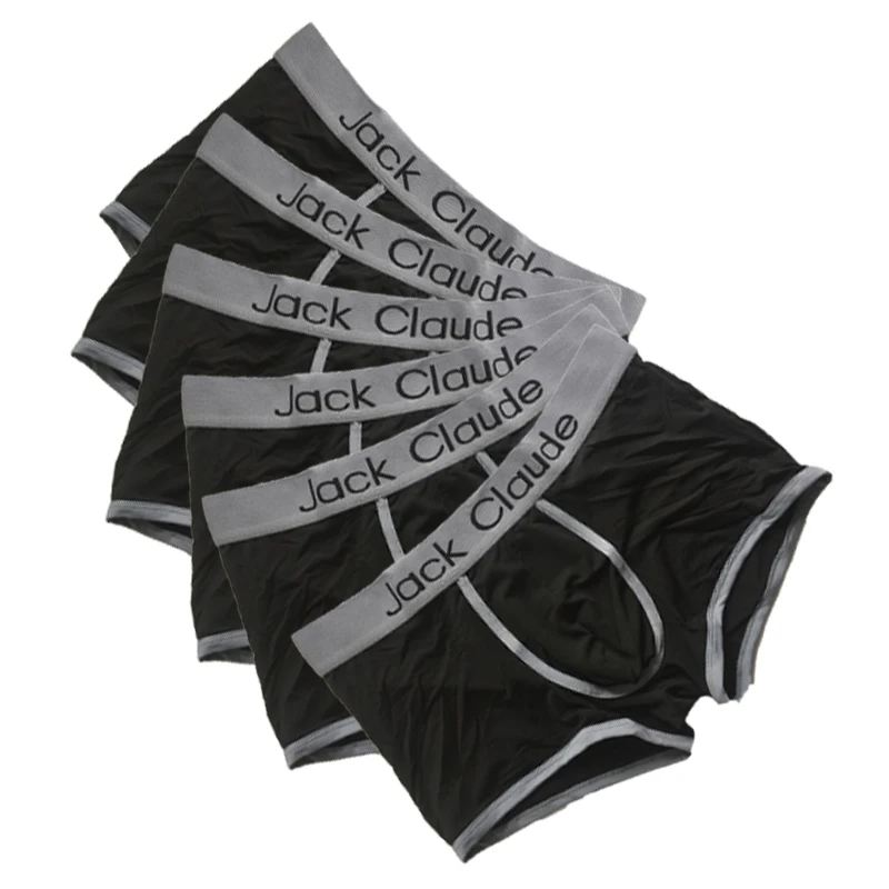 Black Color 6 pcs 6 шт./лот,, мужское нижнее белье, мужские боксеры, мужские трусы для мужчин, комфортные трусики из «дышащей» ткани, Cuecas, боксеры для мужчин, сексуальные боксеры для мужчин - Цвет: Black Color 6 pcs