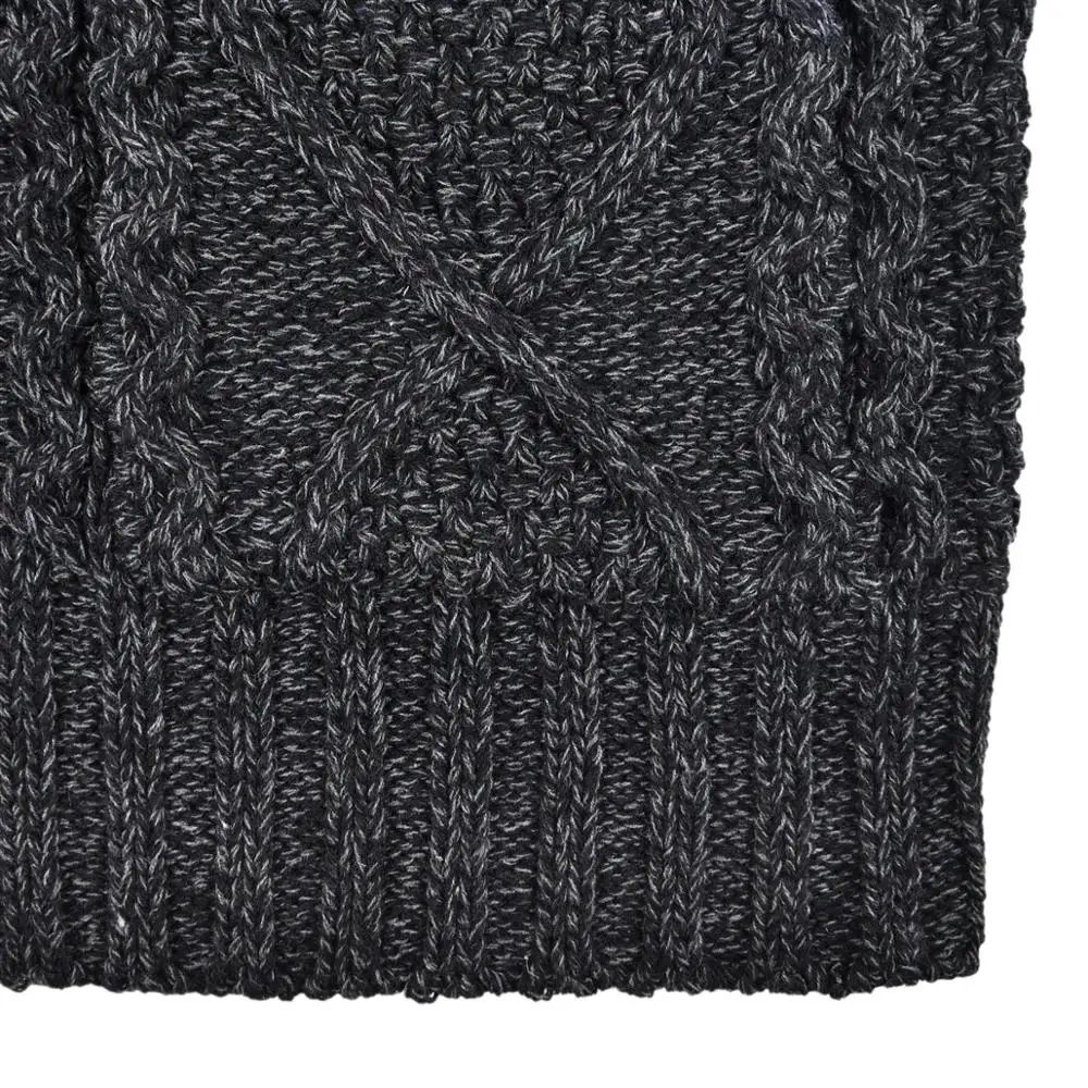 BOTVELA Knitted Sweater Men Aran Cable 