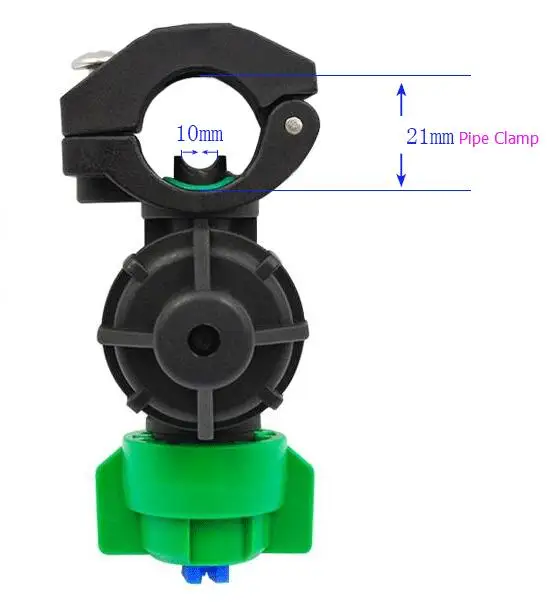 21MM Pipe Clamp Противокапельная насадка-распылитель для сельского хозяйства, насадка-распылитель, плоская насадка-вентилятор на 110 градусов, насадка с защитой от орошения, насадка-вентилятор для борьбы с лекарствами - Цвет: 21MM Pipe Clamp