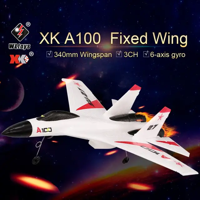 Wltoys XK A100 RC Plane 2.4G 340mm 3CH Airplane Fixed Wing Planes Outdoor RC Toys Flying Remote Control Plane Children Gift 6