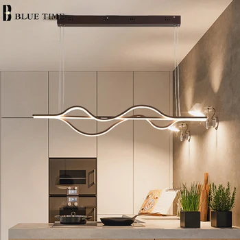 

100cm Led Chandelier Home Lustre Modern Hanging Chandelier Lighting for Living room Dining room Kitchen Black White Coffee Color