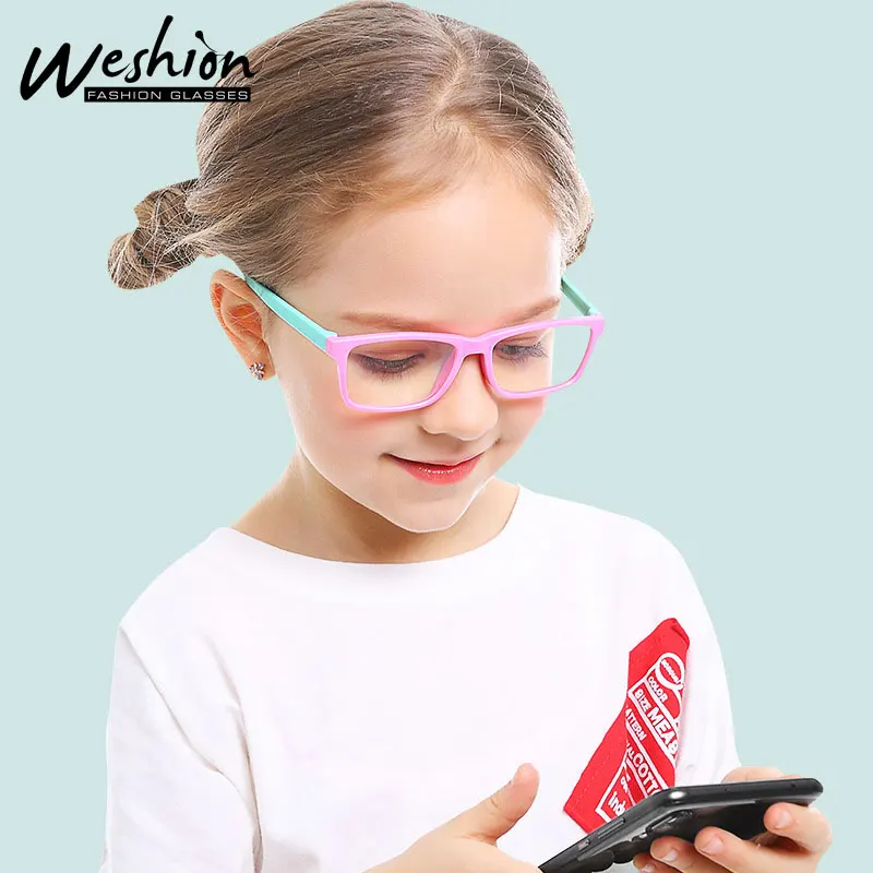 Очки дети антибликовый фильтр детские очки Девочка Мальчик оптическая рамка анти синий свет Блокировка прозрачные линзы UV400 3-13