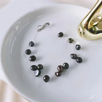 

DMBFP154 Multilayer Natural Baroque Pearl Bracelet White/Black/Pink/Coffee Pearl Bracelet Handmade Jewelry gift