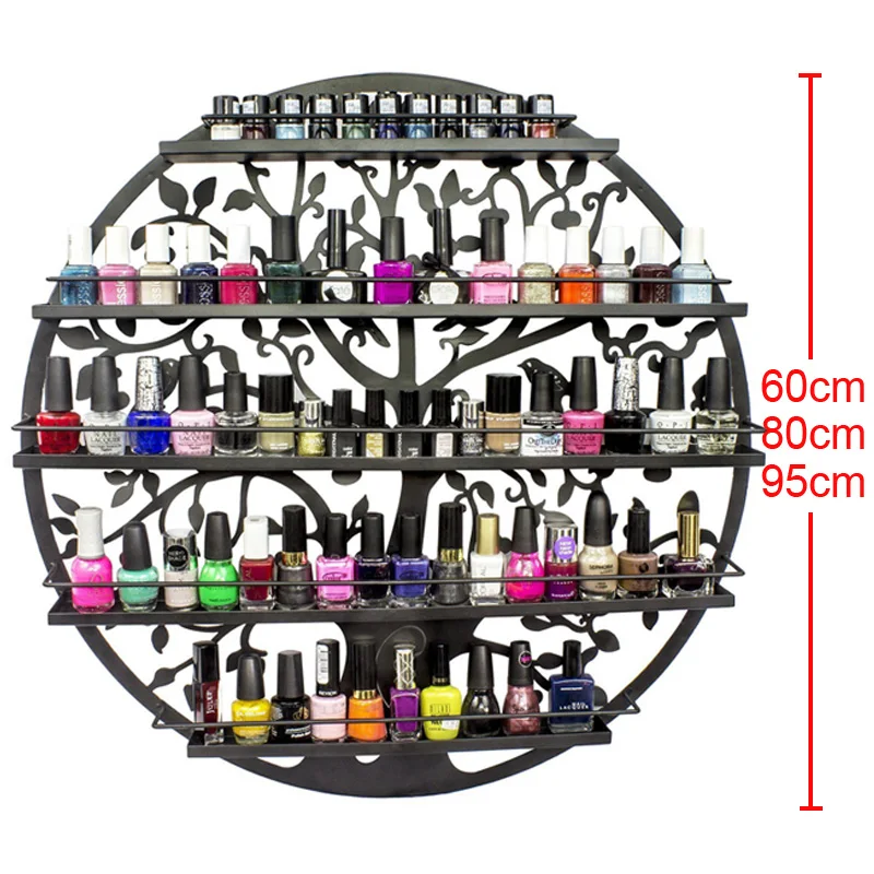 

5/6 Layer Iron Nail Polish Shelf Manicure Cosmetics Boutique Store Shelves Round Gel Nail Polish Display Wall Rack