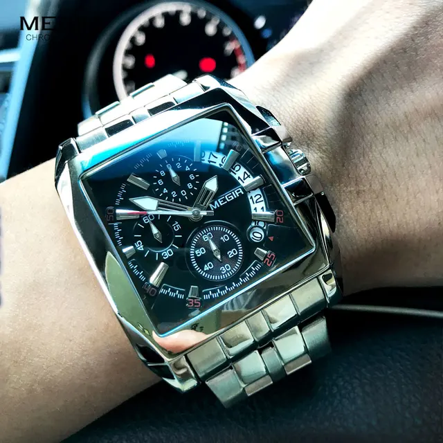 Megir New Business Men's Quartz Watches Fashion Brand Chronograph Wristwatch for Man Hot Hour for Male with Calendar 2018 2