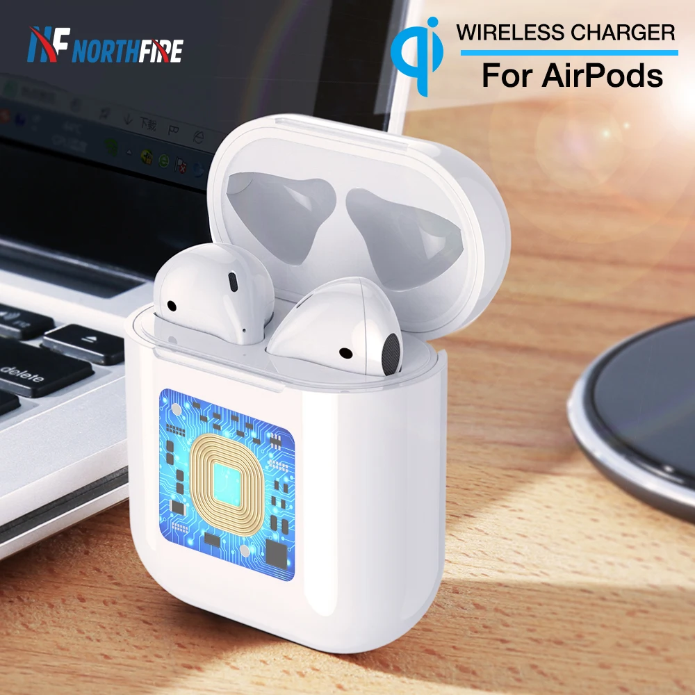 

Wireless Charger Case For Apple Air Pods Qi Wireless Charging Receiver Box Cover For Airpods Wireless Charger Protective Case