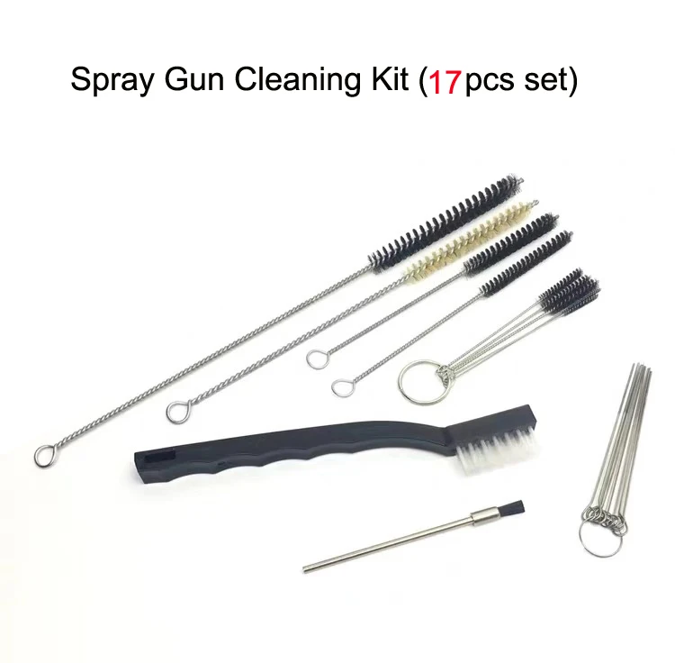 

17pcs Professional Spray Gun Cleaning Maintenance Kit Stainless Steel Needle Brush Airbrush Spray Cleaning Repair Tool Kit