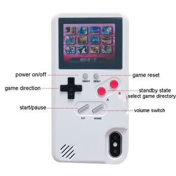 

Retro Game Console Phone Cover Full Color Display Game Chargeable Smartphone Case For iPhone XS Max XR X 7Plus 6