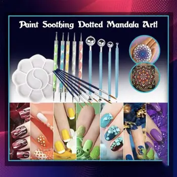 

1set DIY Art Tool Set Handwork Craft Clay Painting Pottery Tool Drawing Art Dotting Stencil Embossing Art Mandala Stylus Ki X7A5
