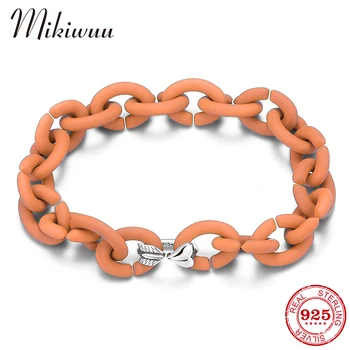 

Creative Unique Women Bracelet 925 Charm Beads Rubber X Link Chain Bracelets Luxury Party Fine Jewelry 2020 New