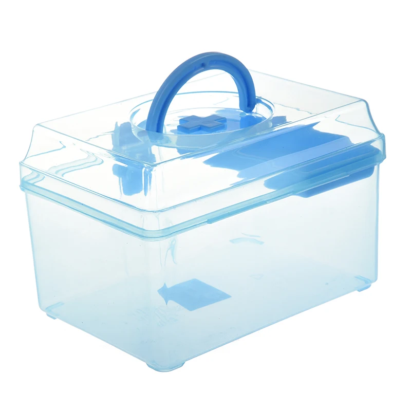 Новый-пластиковый случайного цвета Семья здоровая коробочка для медицинских целей грудь таблетки аптечка первой помощи