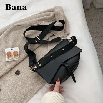 

Solid Color PU Leather Saddle Bags for Women 2020 Small Lady Shoulder Simple Bag Female Travel Handbags and Purses