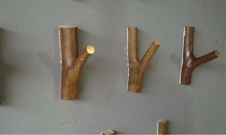 Tree Fork hook Pure Handmade Natural Growth Log Branch Creative Link Pure Handmade Wall-Link Decorative Wood Frame Natura