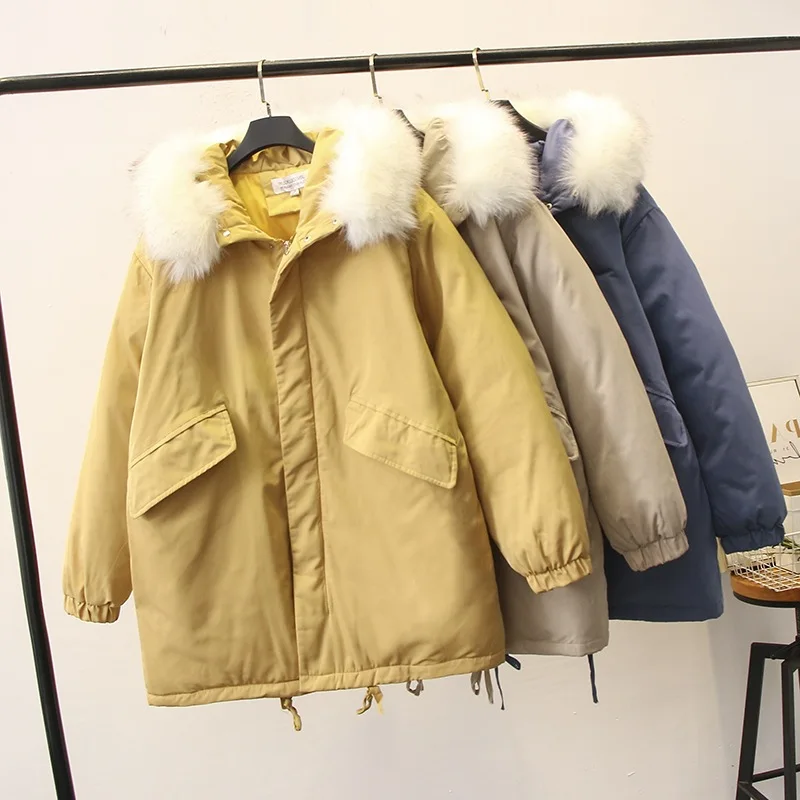 

Down Jacket Cotton-padded Clothes Winter 2019 Korean-style Thick off Season Sale Cotton-padded Clothes Women's Mid-length Loose-