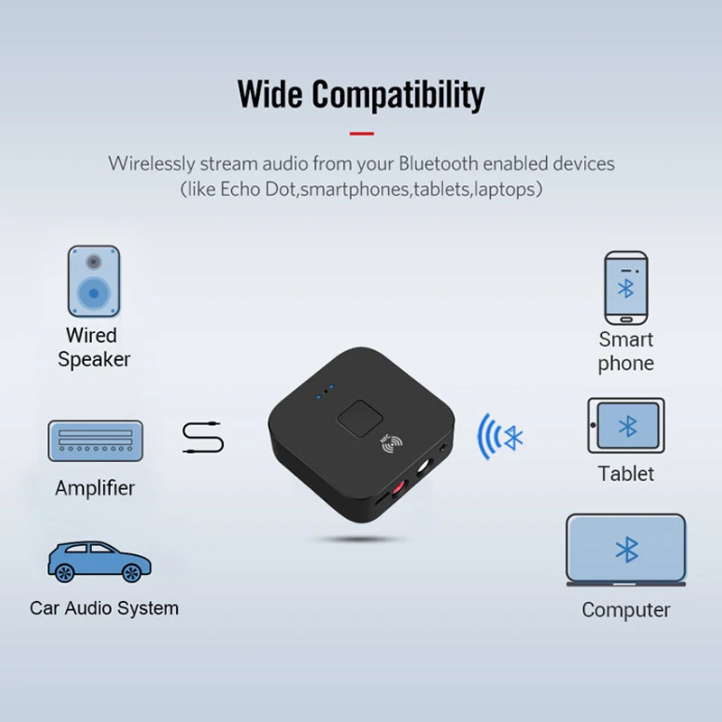 NFC Bluetooth 5,0 приемник 3,5 мм AUX RCA Jack Hifi беспроводной аудио адаптер автомобильный громкой связи